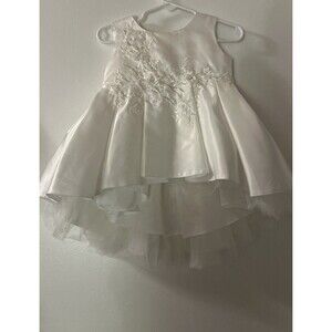 Tip Top Kids Size 6 Month WHITE TULLE LACE Flower Girl Dress Weddings